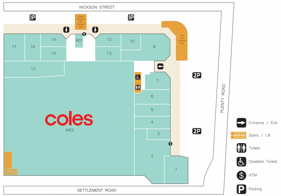 bundoora square store map